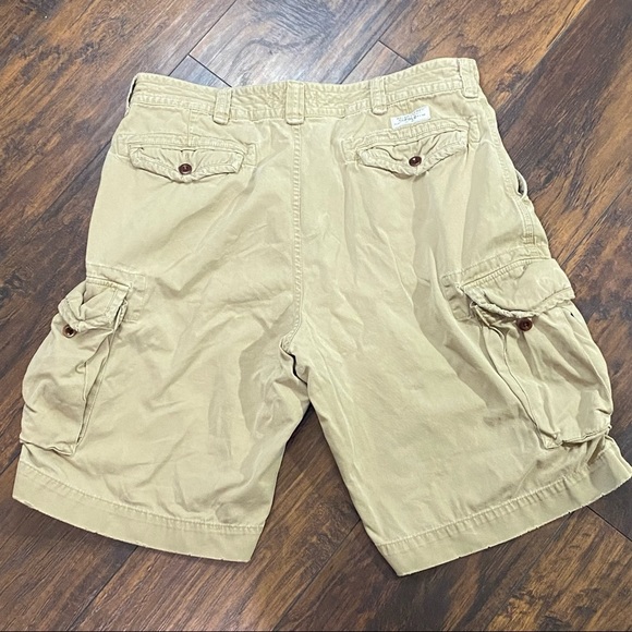 POLO Ralph Lauren Shorts Mens 40T Cargo Khaki Classic Chino Flat Front Cotton. - Picture 2 of 7